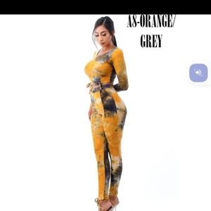 Tye dyed 2 piece pant set one left